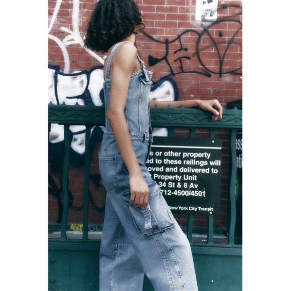BLOGGER'S FAVE! Zara Cargo Jumpsuit NWT - Picture 9 of 11